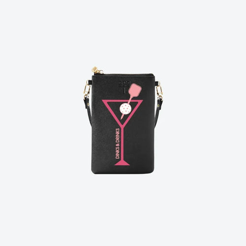 #1 Black Dinks & Drinks Crossbody/Wristlet