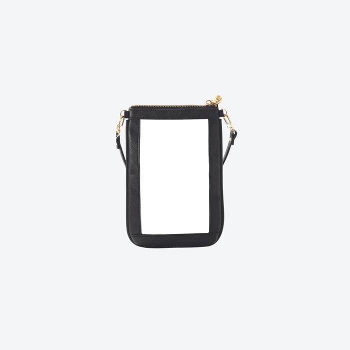 #1 Double Nudie Black Crossbody Wristlet, front view