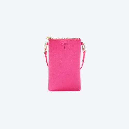#1 Hot Pink Crossbody Wristlet, front view