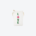#1 White Tennis Love Crossbody Wristlet, front view