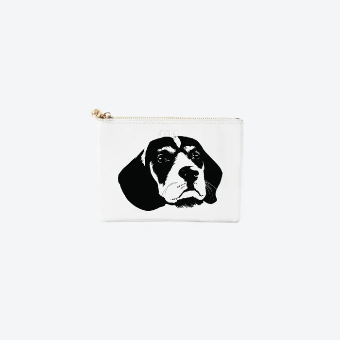 #2 White Beagle Pouch, front view