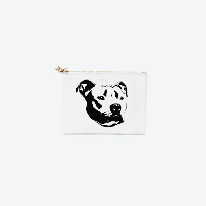 #2 White Pitbull Pouch, front view