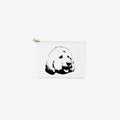 #2 White Poodle Pouch, front view