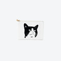 #2 White Spot Cat Pouch, front view