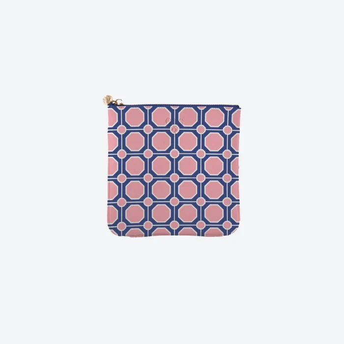 #3 Kelsie Geo Navy Pouch, front view