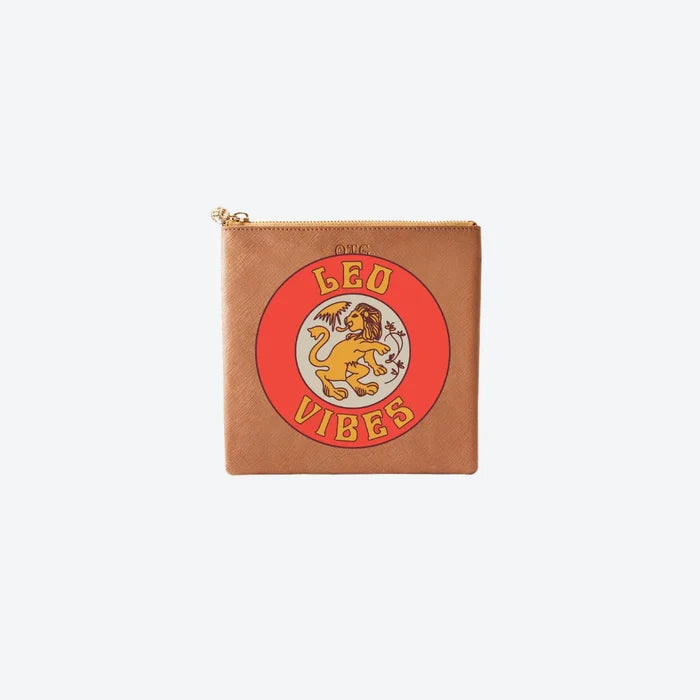 #3 Tan Leo Pouch, front view