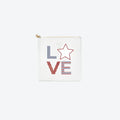 #3 White USA Love Pouch, front view