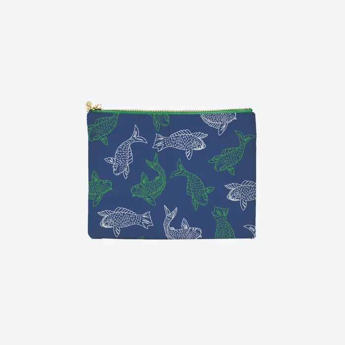 #4 Alexis Koi Navy Pouch, front view
