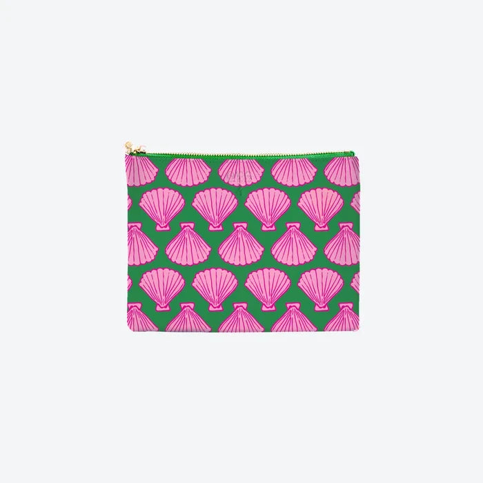 #4 Elle Shell Green Pouch, front view