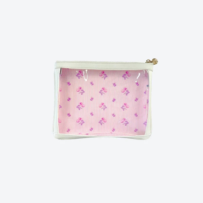 #4 Meeghan Nudie White Floral Pouch, front view