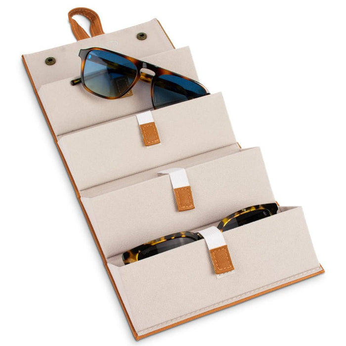4 Tier Eyewear Travel Case - Brown