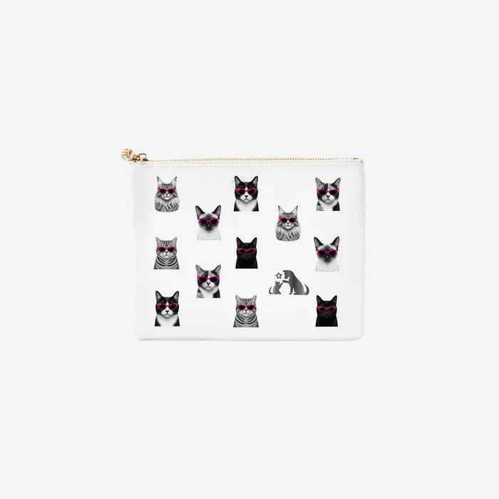 #4 White KF Cool Cats Pouch