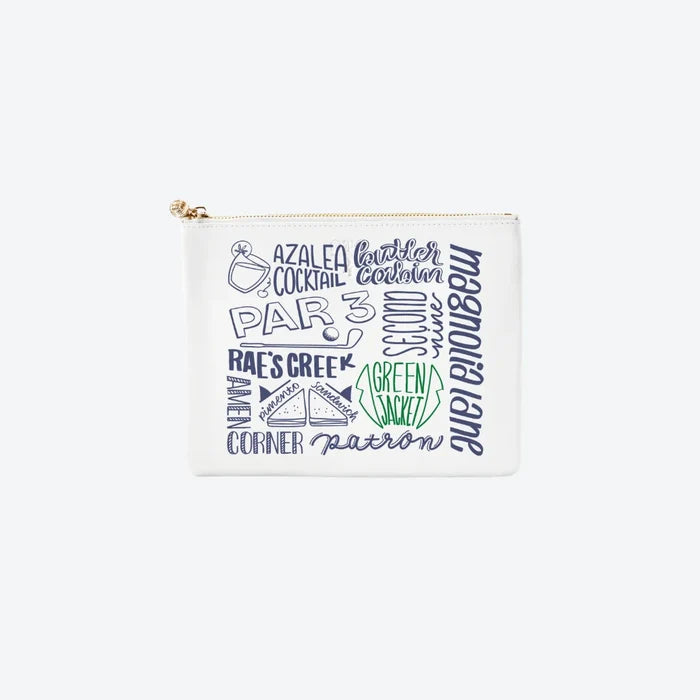 #4 White Masters Words Pouch, front view