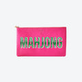 #5 Hot Pink Mahjong Leopard Clutch