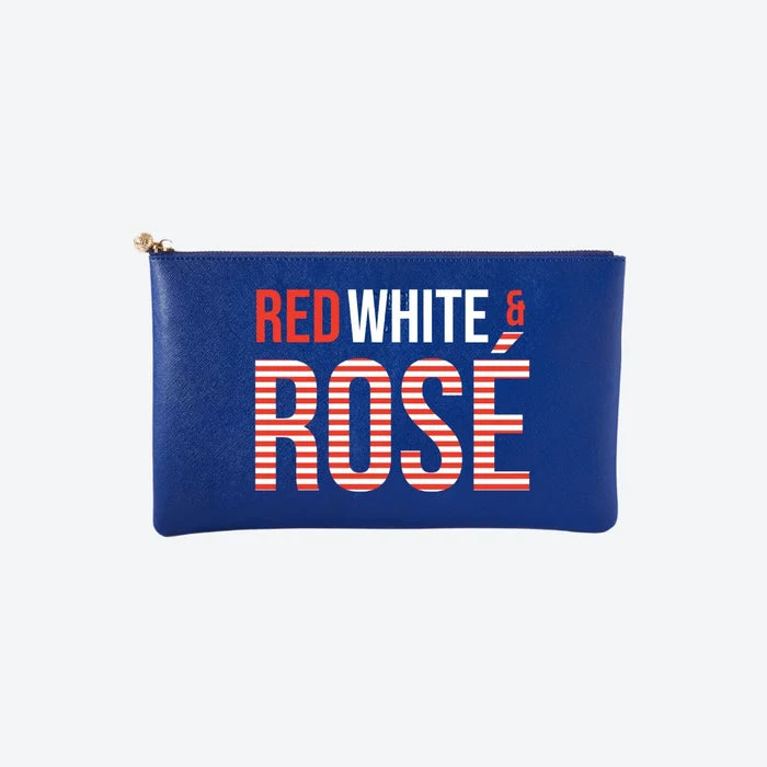 #5 Navy Rosé Clutch, front view