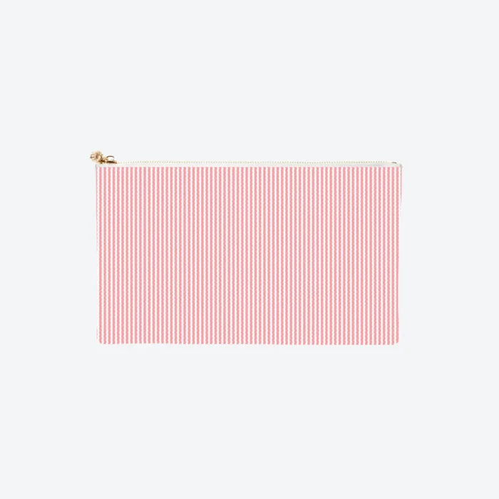#5 Piper Pinstripe Hot Pink Clutch