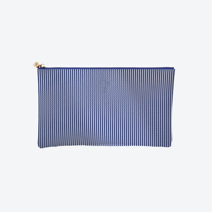 #5 Piper Pinstripe Navy Clutch