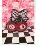 8 Ball Cherry Checkered Bow Pen Box * Custom
