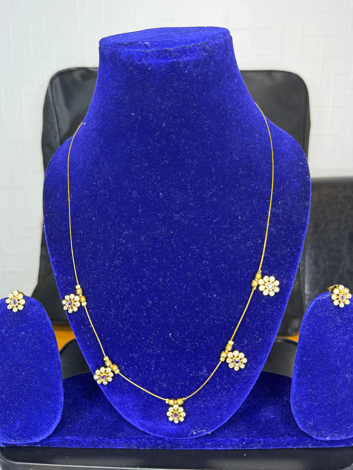 #LC1317 Invisible Mugappu Necklace Set