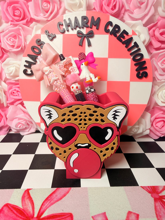 Leopard with bubble Pen Holder