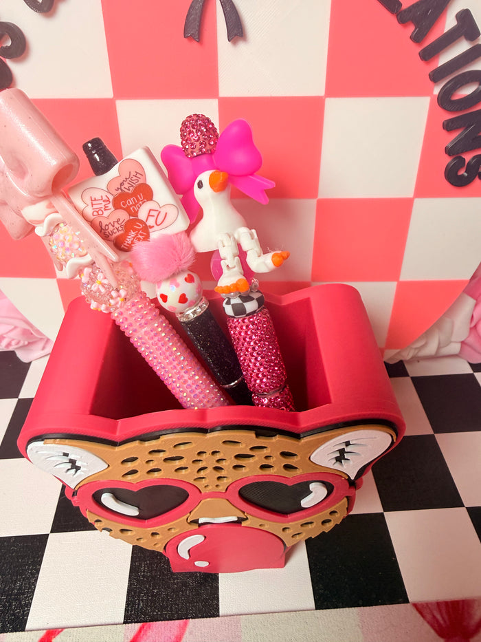 Leopard with bubble Pen Holder