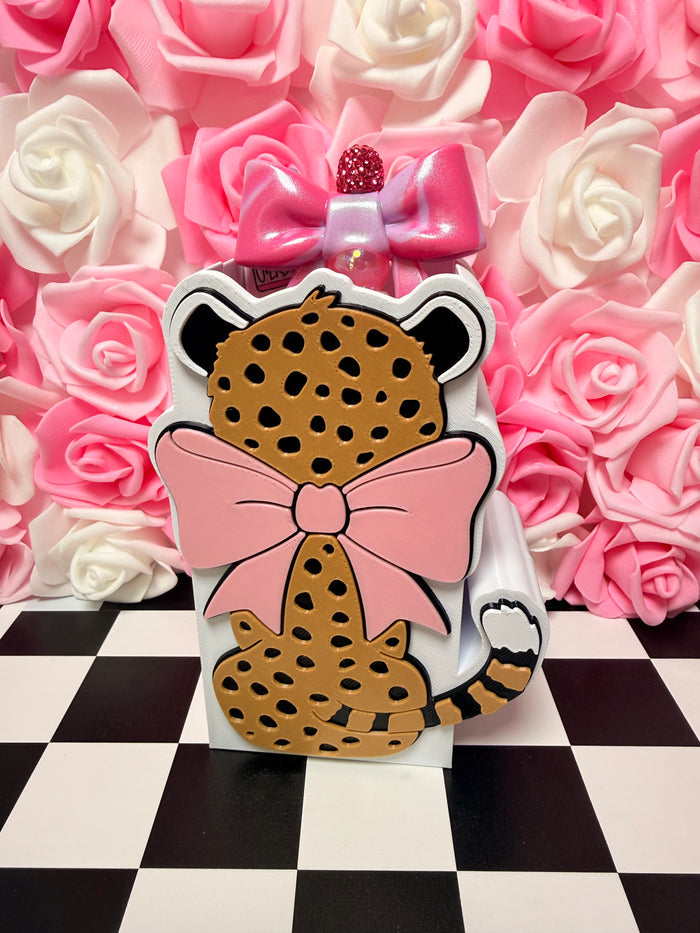 Spotted Leopard with Bow Pen Holder