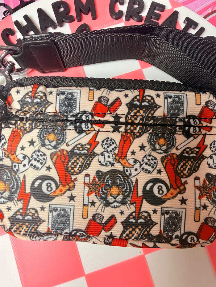 Tiger 8 Ball Print Wristlet