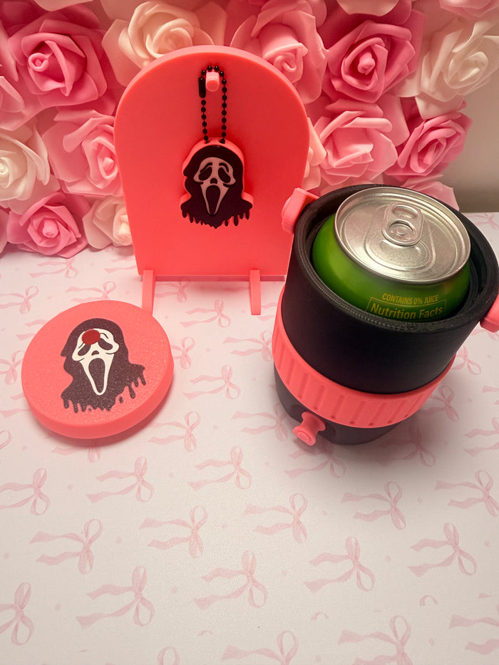 Ghost face can cooler with opener