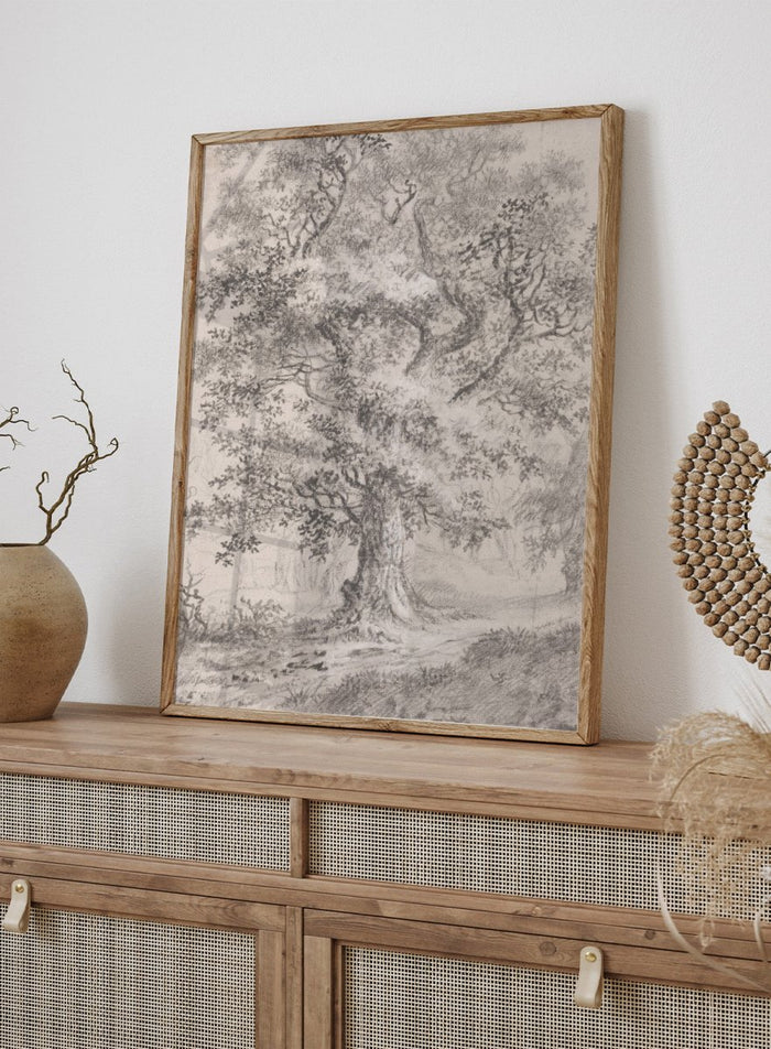 "A Leafy Oak by a Woodland Path" Art Print_Sugar & Canvas_Johann Caspar Huber
