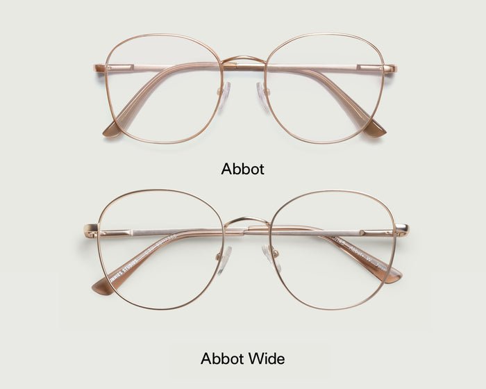 Rye::Abbot Wide Eyeglasses round brown metal top 1