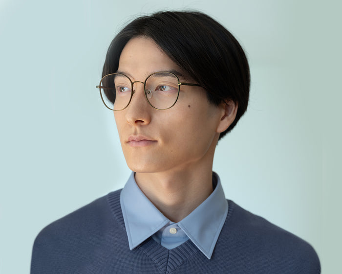 lifestyle-Rye::men Abbot Wide Eyeglasses round brown  metal