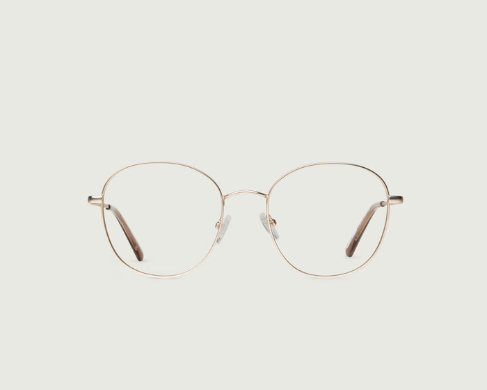 Tinsel::Abbot Wide Eyeglasses round gold metal front
