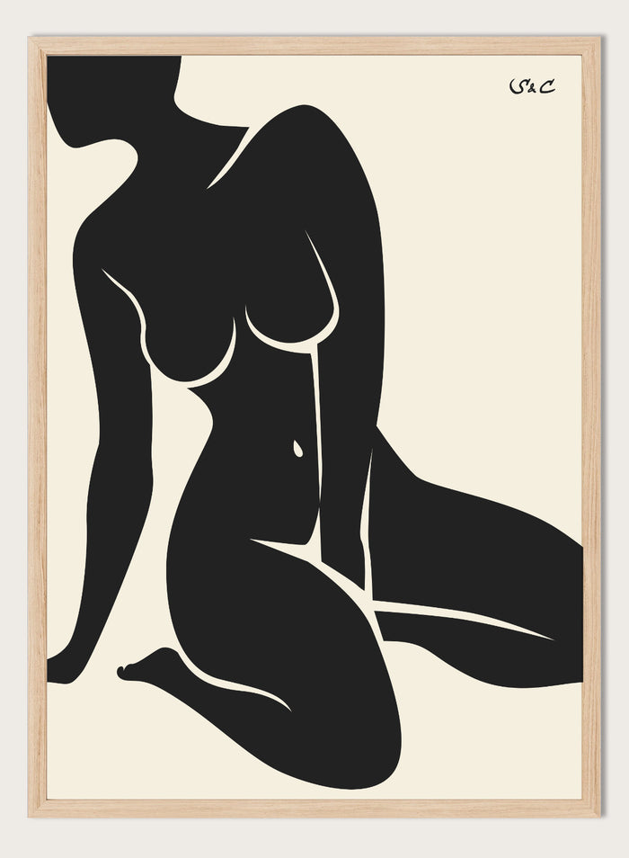 A4/8x12 inches (Framing Available) / Black / Oak Wood Frame
