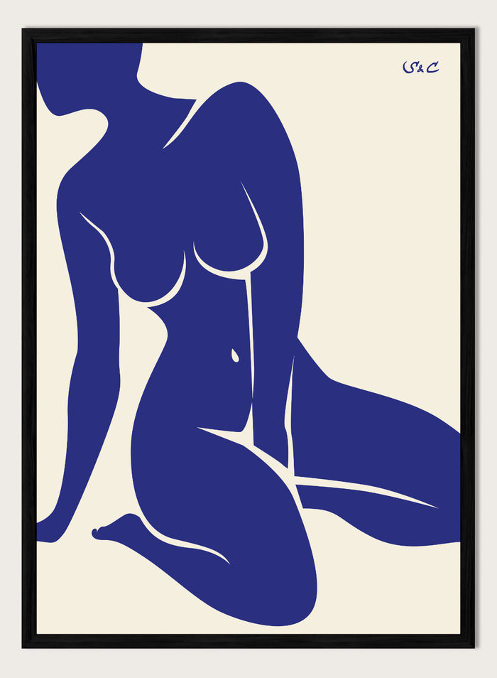 A4/8x12 inches (Framing Available) / Royal Blue / Black Wood Frame