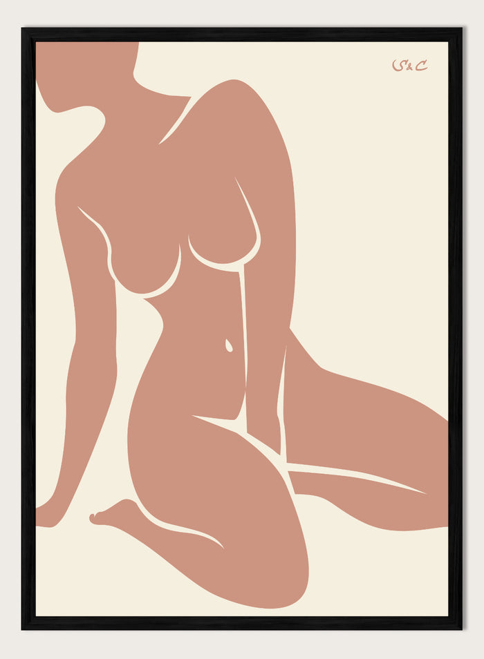 A4/8x12 inches (Framing Available) / Dusty Pink / Black Wood Frame