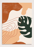 Abstract Terracotta Monstera Print