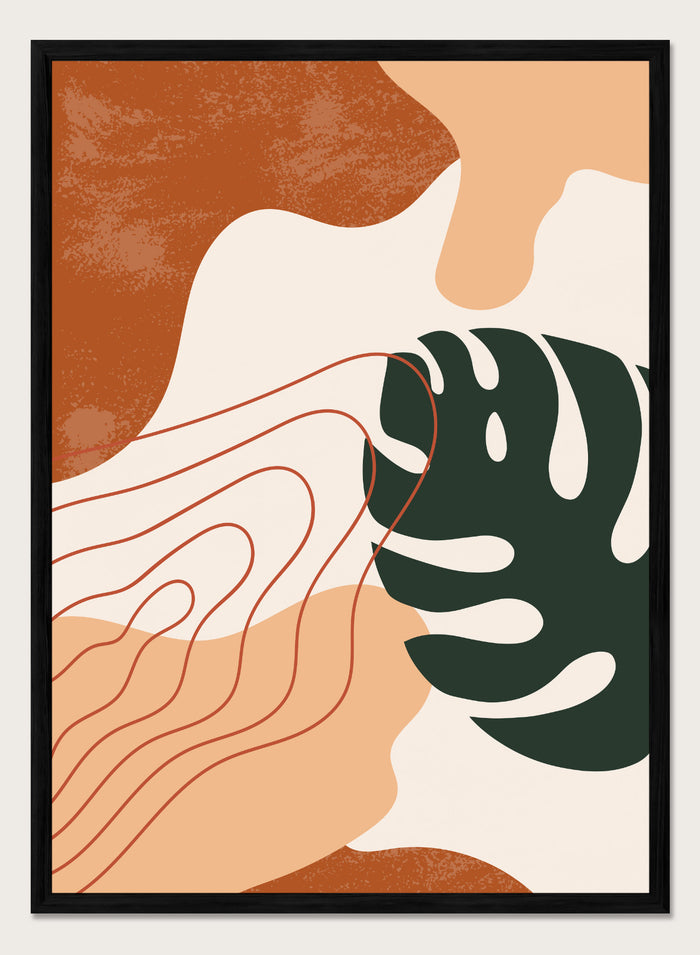 Abstract Terracotta Monstera Print