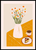 ‘Afternoon Coffee with Flowers’ Aesthetic Art Print_Sugar & Canvas_Sugar & Canvas