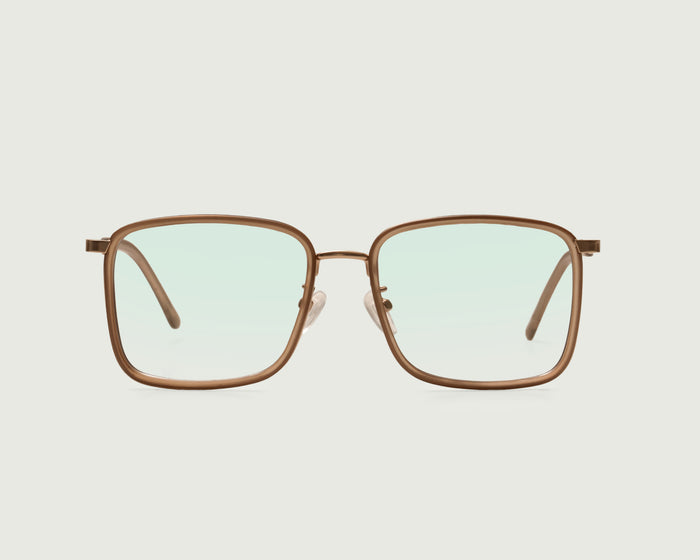 Tan::Alcott Anti-Radiation Glasses Square Brown recycled polyester front