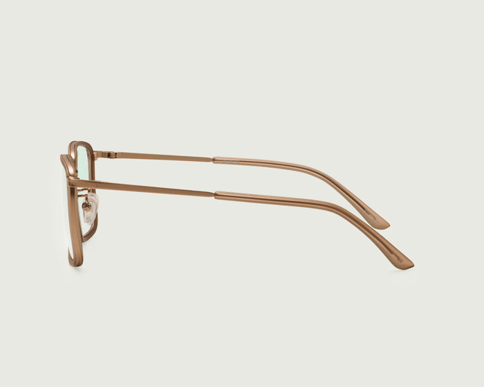 Tan::Alcott Anti-Radiation Glasses Square Brown recycled polyester side