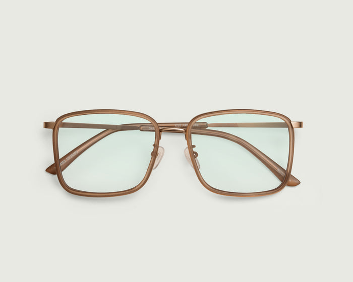 Tan::Alcott Anti-Radiation Glasses Square Brown recycled polyester top