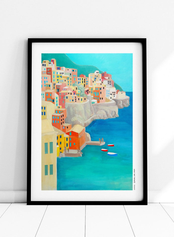 Alex Nereuta - Colorful Coastal Village Art Print