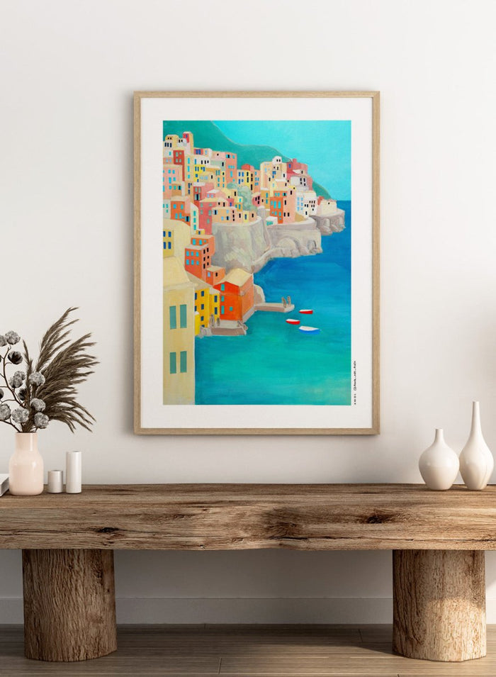 Alex Nereuta - Colorful Coastal Village Art Print