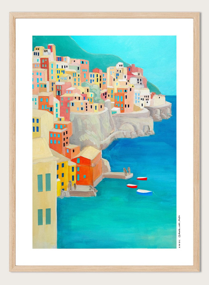 Alex Nereuta - Colorful Coastal Village Art Print