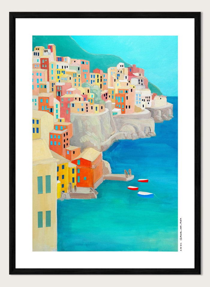 Alex Nereuta - Colorful Coastal Village Art Print
