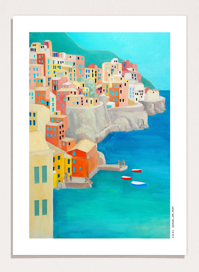 Alex Nereuta - Colorful Coastal Village Art Print