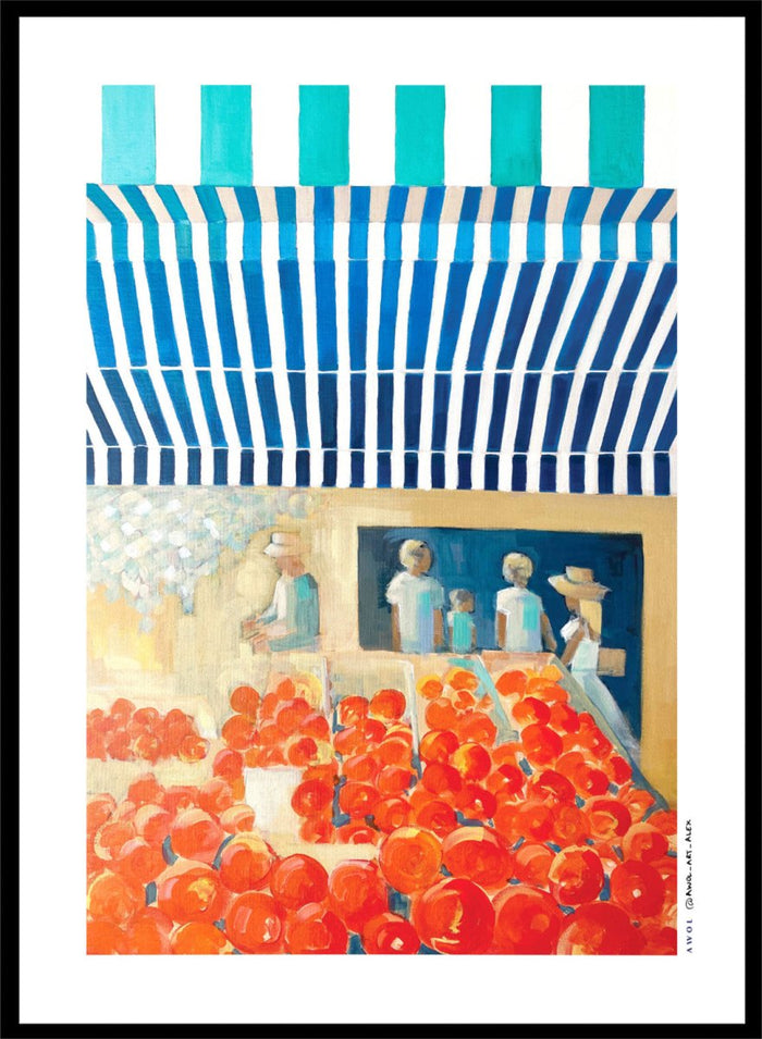 Alex Nereuta - Red Fruit Market Art Print