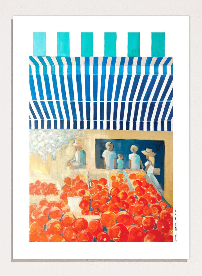 Alex Nereuta - Red Fruit Market Art Print