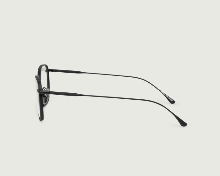 Charcoal::Alfie Eyeglasses square black titanium side