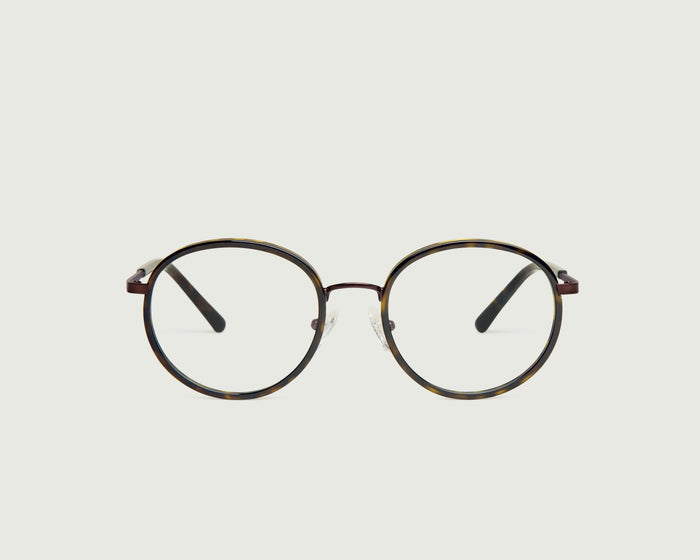 Bronze Tort::Alvaro Eyeglasses round tort metal front